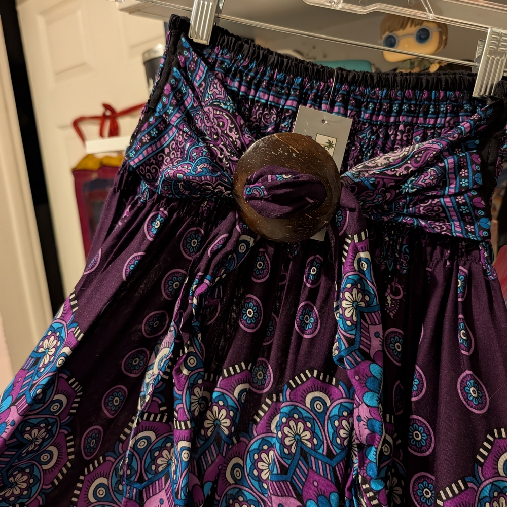 India Boutique Purple and Wide Leg Harem Pants Size S Orig Price $38 NWT